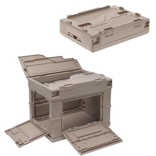 ミリタリーベース 折り畳みコンテナ 20L 中窓2箇所付(長辺１＆短辺１) TAN(ベージュ)