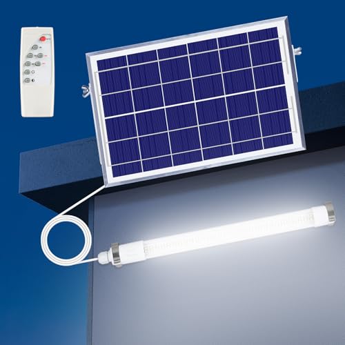 MEIHONG Solar Powered Shop Light with Dusk to Dawn...