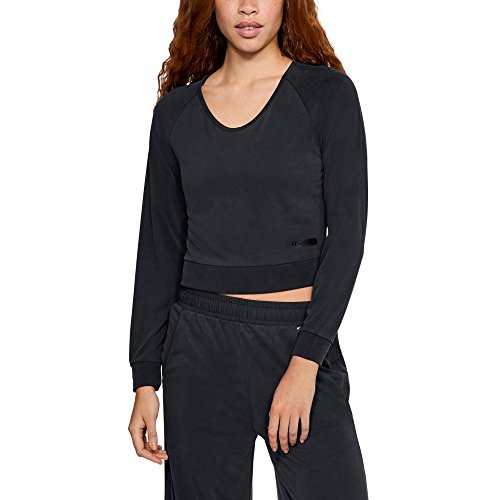 Under Armour Women's UA Unstoppable Crop Long Sleeve V-Neck MD Black