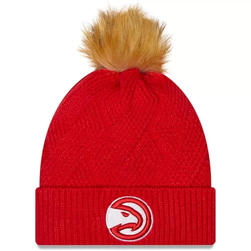 Bonnet Atlanta Hawks New Era tricoté violet avec finitions de qualité