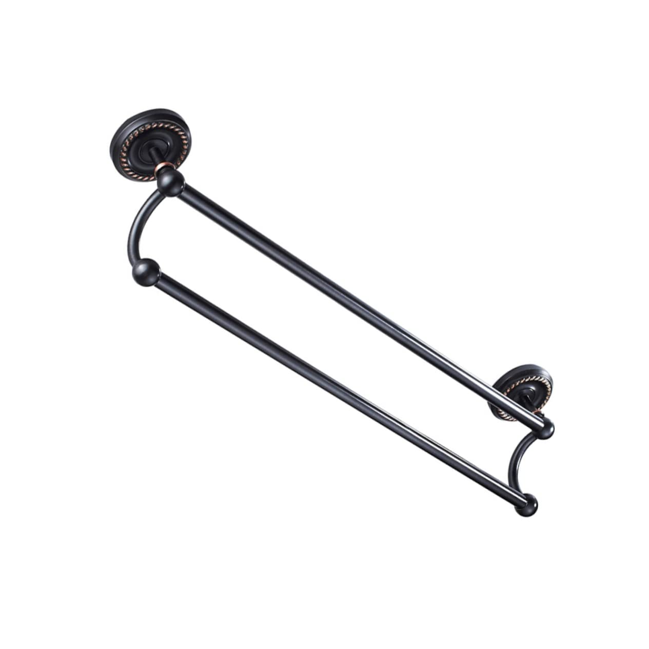 Porte-serviettes double mural en inox noir pour éliminer le désordre humide