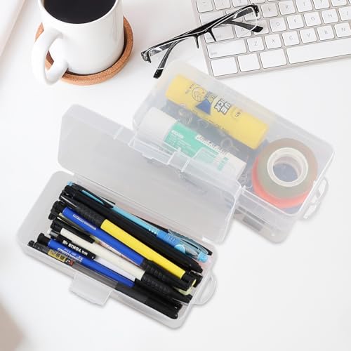 Image of 6-Pack Medium Clear Plastic Storage Containers with Latching Lid, Art Craft Supply Organizer Box, 6.49 inch x 3.03 inch x 1.8 inch