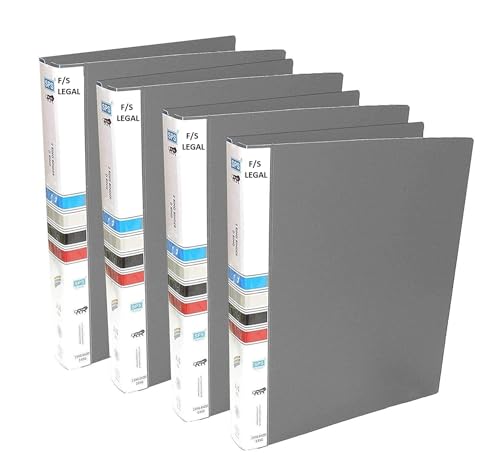 Image of Plastic File Folder 2D Ring Binder F /S Legal Size Tough & Durable Ring Binder Box Board File Grey - 4