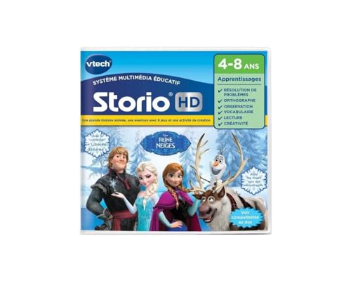 VTech - Storio Disney La Reine des Neiges, Cartouche de Jeu HD pour Tablette Enfants avec 1 Histoire, 9 Jeux, 1 Aventure et 1 Activité Créative, Cadeau...