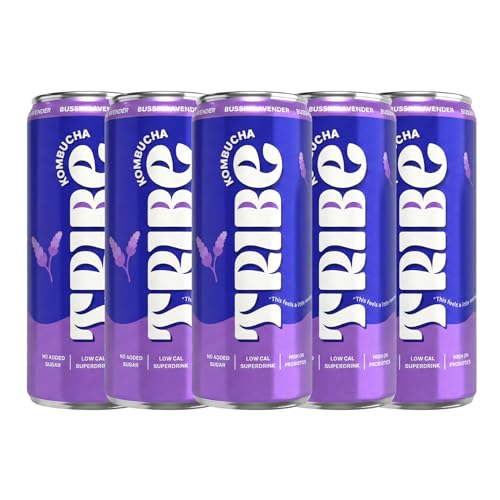 Image of Tribe Kombucha | Weight Management - Detox - Antioxidant|Green Tea with Herbs & Spices | Gut Friendly | Gluten free | 250 ML X 5 (BUSSIN LAVENDER)