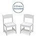 Delta Children MySize Kids Wood Table and Chair Set (2 Chairs Included) - Ideal for Arts & Crafts, Snack Time, & More - Greenguard Gold Certified, Bianca White, 3 Piece Set