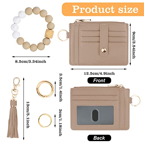 Image of KNGITRYI Wristlet Wallet for Women,RFID Keychain Wallet with Beaded Strap