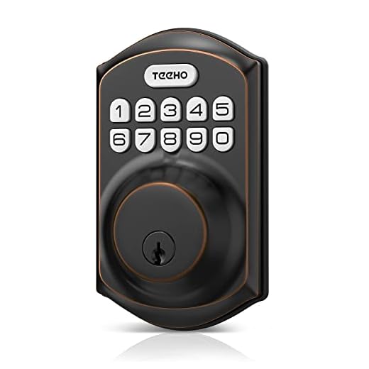 TEEHO TE001 Keyless Entry Door Lock with Keypad - Smart Deadbolt Lock for Front Door with 2 Keys - Auto Lock - Easy Installation - Oil-Rubbed Bronze