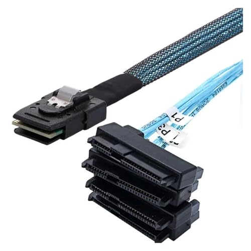 Cable SFF-8087 a 4 SFF-8482 con Adaptador de Alimentación SATA 0.5 m miniatura 4