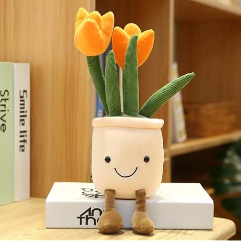 NatureMan Tulip Plush Toy - Cute Orange Flower Cover