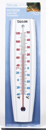 Big & Bold 15 x 3-Inch White Outdoor Tube Thermometer