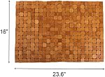 Dicunoy Bamboo Bath Mat, Bathroom Shower Rug, Wooden Toilet Doormats for Shower Doorsteps, Sauna, Tub, 23.6" L x 16" W, Wooden Bathroom Accessories