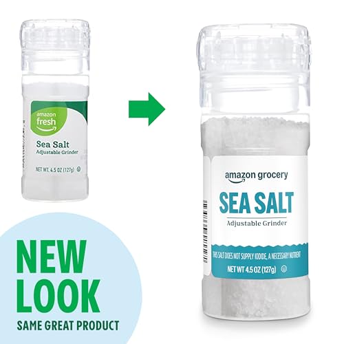 Amazon Grocery, Sea Salt, Adjustable Grinder, 4.5 oz (Previously Amazon Fresh, Packaging May Vary) - image 3