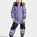Kids Snow Suit Boys One Piece Toddler Snow Suit Girls Fashion Waterproof Windproof Clothes Winter Outdoor Fleece Thickened Ski Suits With Pockets Light Purple-160