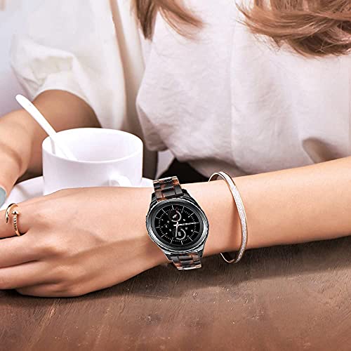 Omter Resin Band Compatible With Samsung Galaxy Watch 5 40Mm/44Mm/Pro 45Mm, Watch 4 40Mm/44Mm,4 Classic 42Mm/46Mm,Watch 3 41Mm,Active 44Mm/40Mm, Women Men Fashion Bracelet Strap(Tortoise-Tone) #TOP4