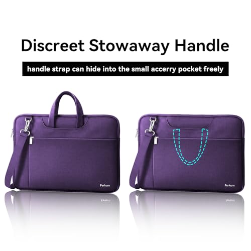 Image of Ferkurn Laptop Case Bag for Women Men Briefcase Messenger Bag, 15.6 16 Inch | Compatible with MacBook Pro M5 /HP OmniBook Omen Envy /Lenovo Yoga IdealPad /Dell Inspiron, Carrying Computer Bag,Purple