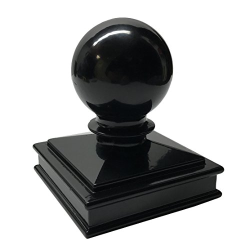 3" X 3" Aluminium Ball Top Post Cap For Metal Posts - Pressure Fit - Black #TOP7