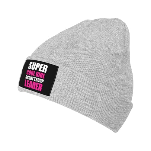 Girl Scout Troop Leader Novelty Beanie Hat for Men and Women Fashionable Interesting Winter Hat Keep Warm Gray