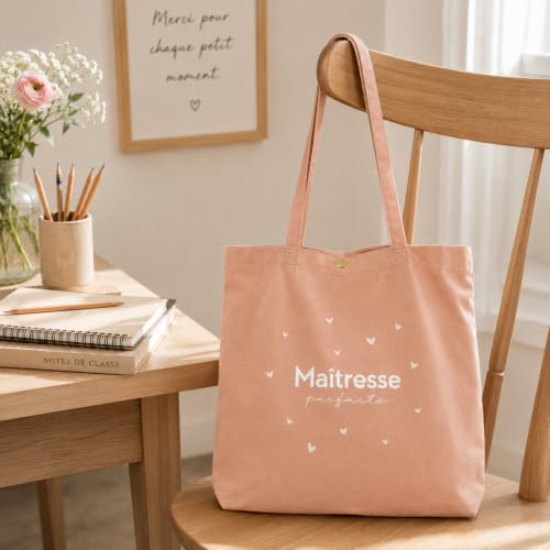 Cabas maîtresse en coton pour les cours et les vacances - 4