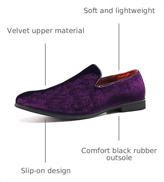 Image of FLQL Men's Luxury Penny Loafer Slip-On Velvet Shoes Party Dancing Shoes Suede Wedding Shoes Plus Size 7-13