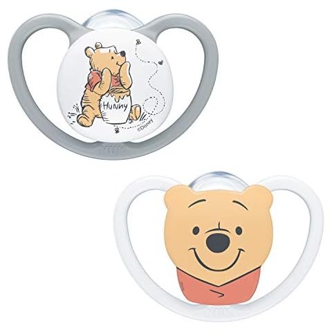 Chupetes NUK Space Baby con ventilación adicional de silicona sin BPA Disney Winnie the Pooh 2 unidades 6-18 meses Cover