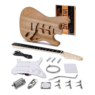 Fesley DIY Electric Guitar Kit with Mahogany Body/Maple Neck,6 Strings Electric Guitars,DIY Guitar Kit with Purpleheart Fretboard,SSS Pickups,ST Style Beginner Guitars, Build Your Own Guitar Kit - Les Beatles, Paul McCartney, John Lennon, RIngo Starr, George Harrison