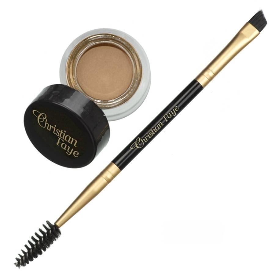 Maquillaje de cejas Christian Faye, resistente al agua, DIP Pomade, cera semipermanente para cejas, incl. cepillo de dos caras (Taupe)