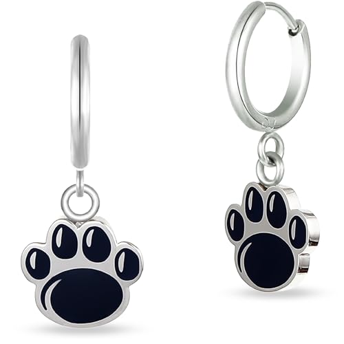Stone Armory Earrings for Penn State University Jewelry Gifts for Women, Graduation – Stainless Steel Skin-Friendly Penn State Nittany Lions Earrings 18K Gold Finish Penn State Paw Hoops