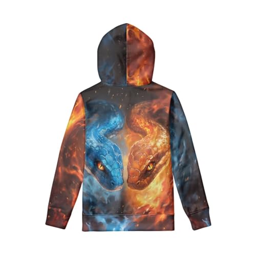 Image of WELLFLYHOM Boys Hooded Sweatshirts Hoodie Pullover Cool Graphic Crewneck Blouses Size 6-16