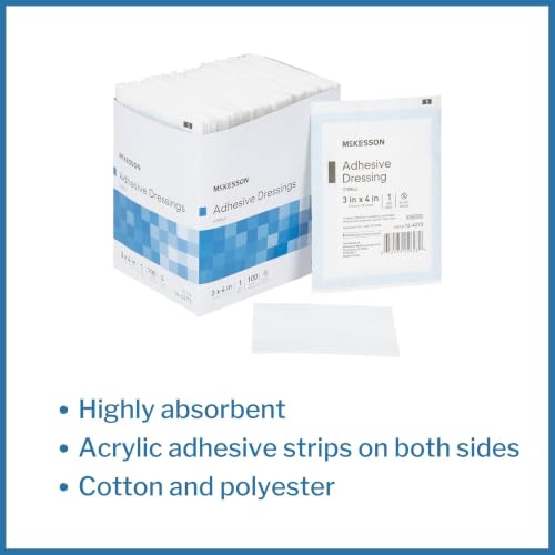 McKesson Adhesive Dressing, Sterile, Cotton, White, 3 x 4 in, 100 ct - image 2