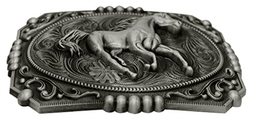 Image of Moranse Cross Cowboy Kneeling Prayer Horse Zinc Alloy Belt Buckles