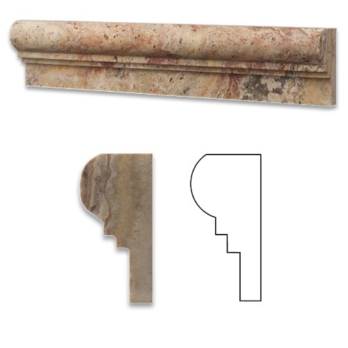 Scabos 2 1/2 X 12 Travertine Chair Rail Ogee-2 Molding Trim