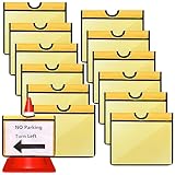 Set of 12 Traffic Cone Sleeve for Caution Traffic Cone Covers with Pockets Safety Message Sign Sleeve for...