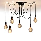 Câbles extra-longs: Ce lustre araignee ajustable vintage est fourni avec six câbles de suspension de 1,5 mètre de long, permettant une installation sous tous les angles. Cette flexibilité d'installation vous permet de créer la forme et la longueur idéales pour différents environnements