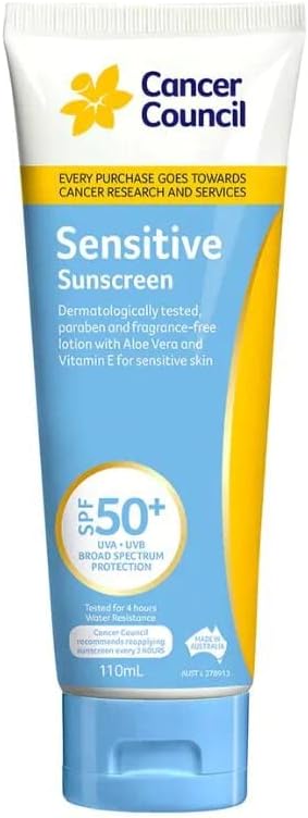 Cancer Council Australia Sensitive Sunscreen SPF50+ 110 ml.