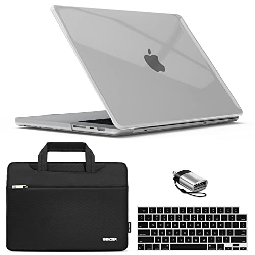 IBENZER Case for MacBook Pro 14 Inch 2026 2025 2024 2023 2022 2021 M5 M4 M3 M2 M1 A3434 A3112 A3185 A3401 A2918 A2992 A2779 A2442 Pro/Max, Hardshell Case&Sleeve&KeyboardCover&Type-C,Crystal,T14CYCL+3
