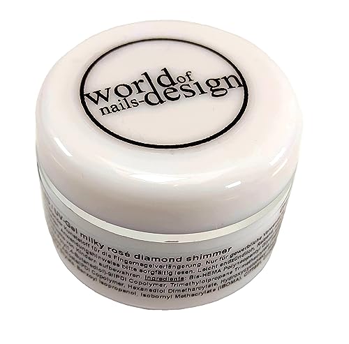 LED/UV Aufbau Gel Diamond Shimmer mit feinen Glitzerpartikeln 15 ml (milchig rosa)