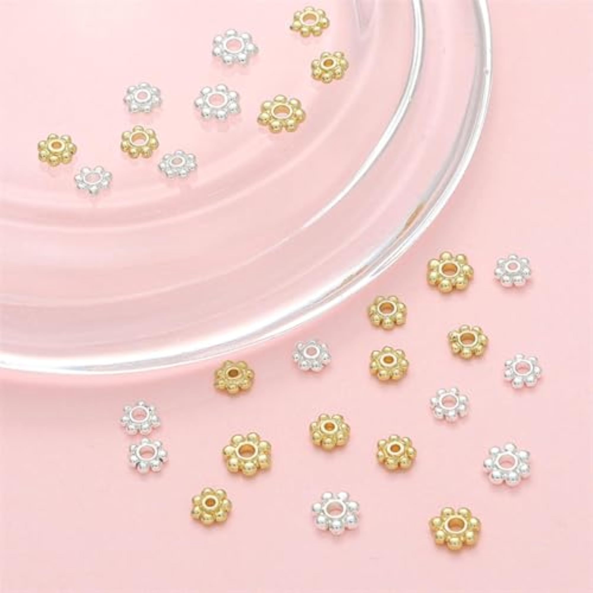 100Pcs Daisy Flower Spacer Beads for DIY Jewellery Making