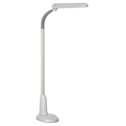 Ott-Lite L24554 Task Plus High-Definition 24-Watt Floor Lamp,Plastic, Dove Grey