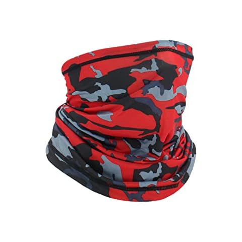 TattleTail Neck Gaiter Snood Face Mask Bandana for Fishing, Hunting, Running, Motorcycle, Bike and Paintball (Red Camo) Cover