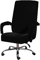 Vista 11 de Funda para silla de oficina con fundas para reposabrazos, funda elástica de terciopelo suave para silla de escritorio, fundas protectoras para silla