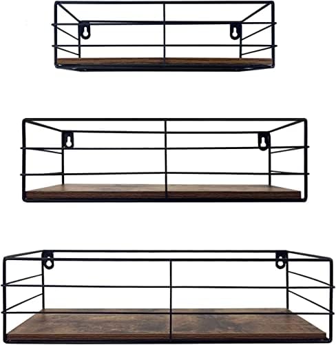 EYMPEU 2er-Set Wandregal Schwarz - Duschablage Ohne Bohren Mit 8 Haken