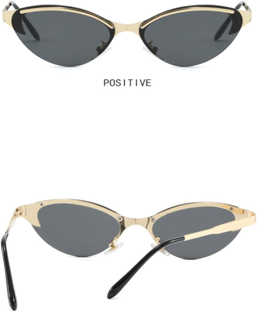 Fashion Cat Eye Women Sunglasses Retro Metal Colorful Tea Gradient Shades Uv400 Men Trending Sun Glasses image 3
