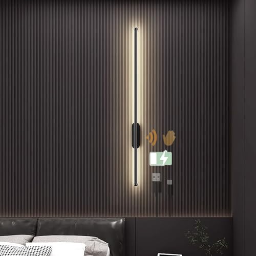 Lámparas de Pared Larga Moderna de 60CM con acabado negro premium e iluminación bidireccional suave
