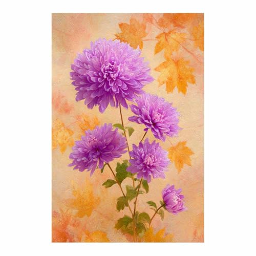Tableau de fleurs aquarelle grand format 80x120cm affiche murale salon et maison