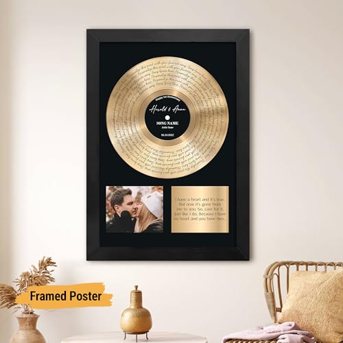 Vicilo Custom Song Lyrics Canvas With Frame, Personalized Music Poster With Photo, Wedding Gift For Him Couples Anniversary thumb #5