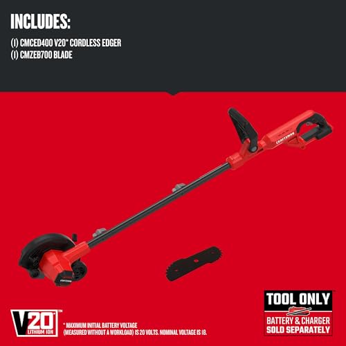 Image of CRAFTSMAN 20V Edger Lawn Tool, Cordless Trencher, Bare Tool Only (CMCED400B)