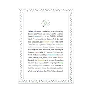 Personalisierbares Geschenk zur Firmung, Erstkommunion, Jugendweihe, Kommunion u. Konfirmation | Bild für Jungen…