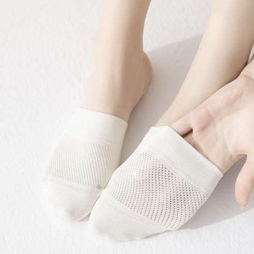 YFUNNLE 8 Pairs Toe Topper Socks for Women,No Show Liner Half Mule Socks with Grip Non Slip4