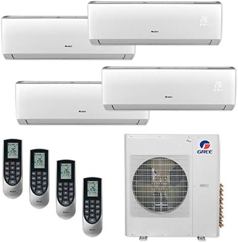 GREE42,000 BTU Multi21+ Quad-Zone Wall Mount Mini Split Air Conditioner Heat Pump 208/230V SEER 21 (9-12-12-12)